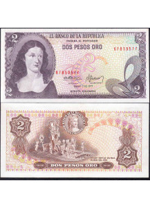 COLOMBIA 2 Pesos Oro 01.01.1977 Fds